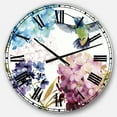 thumbnail image 1 of DesignArt Humming bird Blue Cottage Flower Large Wall Clock, 1 of 2