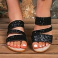 thumbnail image 7 of Willtoo Women's Glitter Sequins Peep Toe Platform Wedge Slip On Mules Plus Size Summer Orthopedic Sandals, 7 of 7