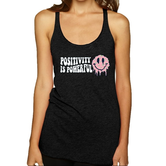 Wild Bobby Positivity is Powerful Streetwear Women Tri-Blend Racerback Tank Top