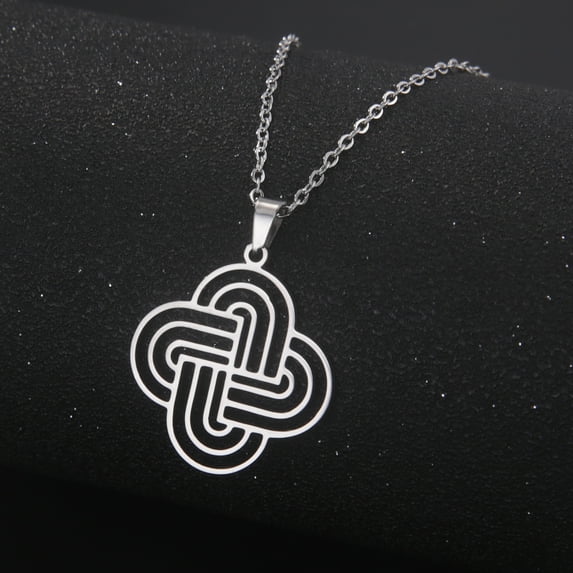 EUEAVAN Silver Cross Knot Pendant Necklace Stainless Steel Jewelry