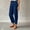 Blue, variant on Women's New Thin Elastic Loose Large Size Korean Version of Everything Long Trousers Casual Trousers Haren, Black, L