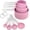 Pink, variant on Measuring Cups Set Measuring Spoons Set, Nesting Measure Cups with Stainless Steel Handle, For Measuring Dry and Liquid Ingredients Small Teaspoon with Plastic Head (Pink)
