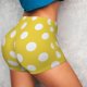 thumbnail image 4 of Fotbe Yellow And White Polka Dot Shorts Sin Costuras – Shorts Deportivos de Cintura Alta para Mujer, Elásticos para Gimnasio, Yoga, Running o Ciclismo-Large, 4 of 8