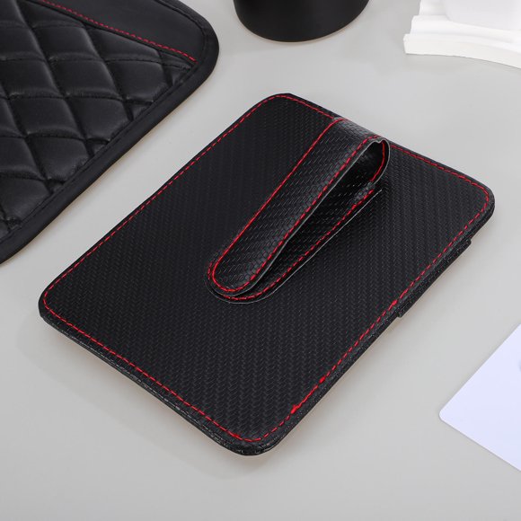 Phenofice Accessoires d'Intérieur Automobile PU Noir Visière de Voiture Accessoire pour Gestion de Documents 1Pcs