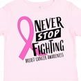 thumbnail image 4 of Inktastic Never Stop Fighting Breast Cancer Awareness Boys or Girls Toddler T-Shirt, 4 of 5