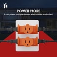 thumbnail image 4 of WarmHaven 3 Way Plug Adapter, 3 Plug Wall Adapter, 3 Prong, Grounded, 15A, 1875W, Multiple Plug Expander for Home, Outdoor, ETL Listed, Orange, 3PACK, 4 of 12