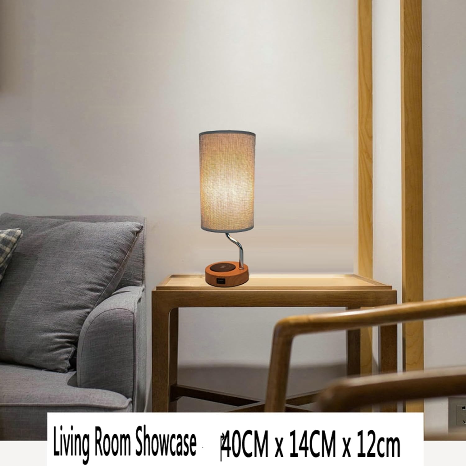 Lampe De Chevet Tactile Suright – Dimmable 30-100% Avec Mémoire, Lumière Chaude 3000K, Abat-jour Lin, Ampoule LED Incluse – Style Moderne Noir
