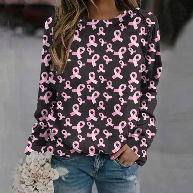 Qiopertar Femmes Décontracté Manches Longues Col Rond Hauts Chemises Amples Blouse Imprimé Saint-Valentin Chandail en Molleton Graphique Liquidation Livraison Gratuite à Moins de 5$ jusqu'à 90 % de Réduction