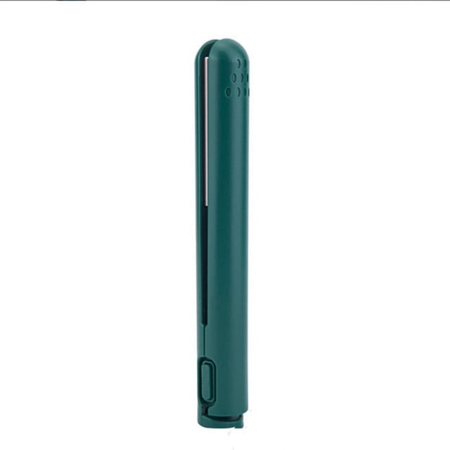 Mini Plancha de Pelo PortáTil Cable USB para Rectas y Rizadas de Doble Uso Planchas de Rizado para Estudiantes Verde
