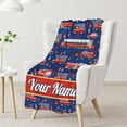 thumbnail image 3 of Custom Fire Truck Throw Blanket with Name - 50x40 Inches Small Blanket for Kids, Boys & Girls - Soft Plush Blankets for Bed, Couch, Sofa - Navy Cute Fuzzy Throws Gifts, 3 of 6