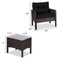 thumbnail image 5 of 3PCS Outdoor Rattan Conversation Set Patio Garden Sofa Black, 5 of 7