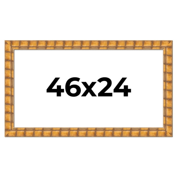 46x24 Frame Beige Real Wood Picture Frame Width 3 inches | Interior Frame Depth 0.5 inches |