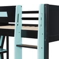 thumbnail image 6 of Mirightone Full over Full Gaming Bunk Bed with Desk and Charging, Wood Gamer Bunk Bed with Storage and LED Light for Adults Teens, Cloud Blue+Black, 6 of 8
