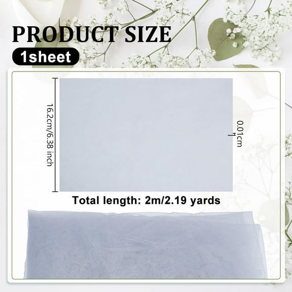 2.2 Yards Light Grey Tulle Fabrics 1.8 Yards Wide Chiffon Sheer Crepe Fabric 0.1mm Thick Chinlon Tulle Gauze Mesh Bolt Net for Wrapping DIY Sewing Crafts Wedding Party Decorations