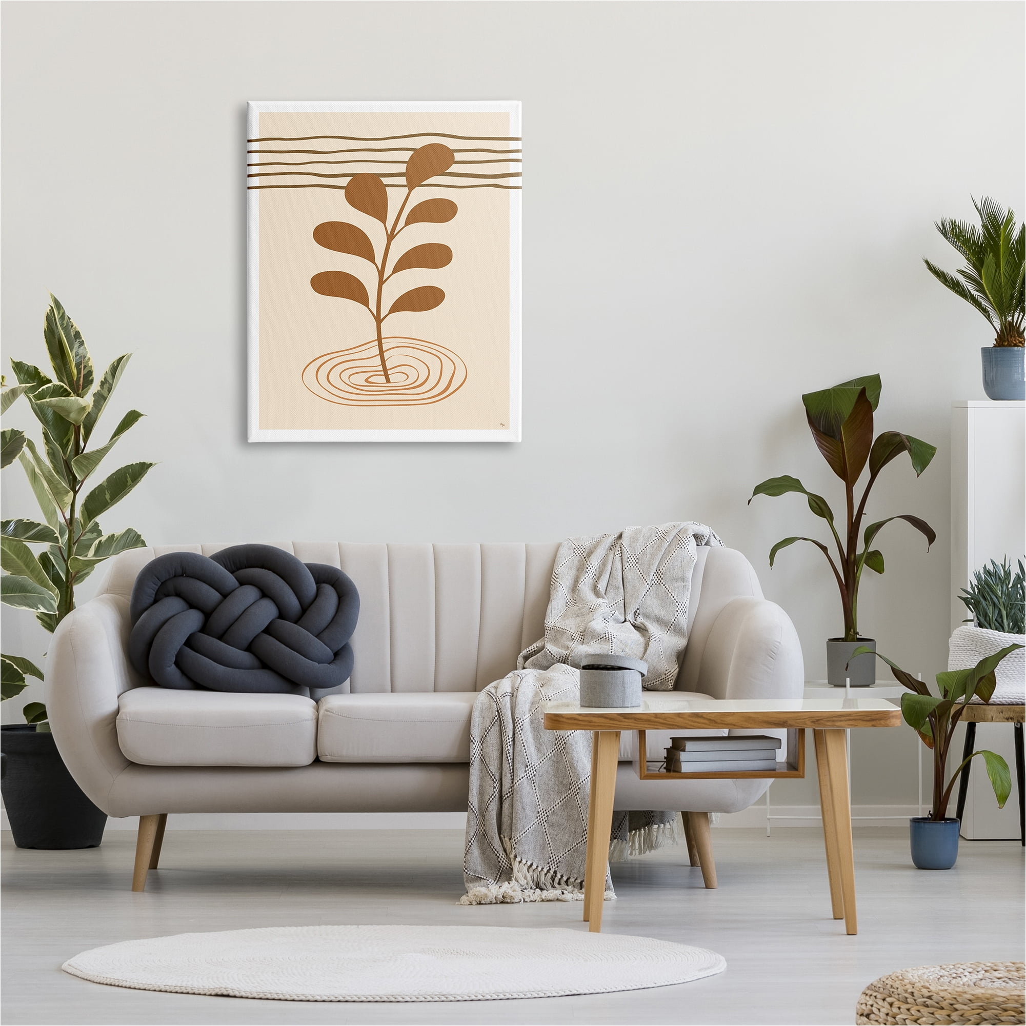 Stupell Industries Contemporary Earthy Leaf Botanical & Floral Painting Gallery Wrapped Canvas Art Print Wall Art, 30 x 40