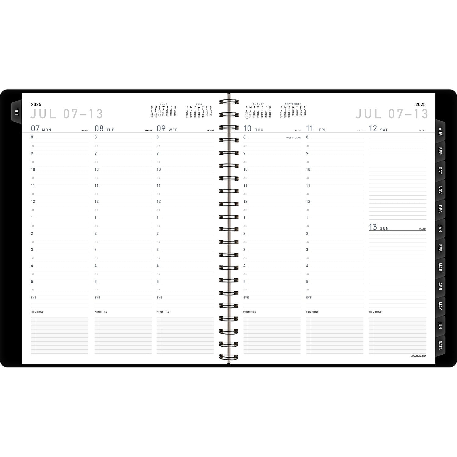 AT-A-GLANCE Contemporary Academic 2025-2026 Weekly Monthly Planner Black Large 8