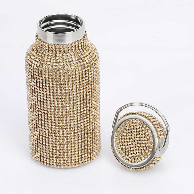 Metal Water Bottle 500ml - Gold Glitter –