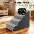 thumbnail image 3 of Dog Stairs & Ramp for Beds and Couches, Dog Stairs for Small Dogs with Removable Washable Cover, 4-Step Anti-Slip Pet Stairs, Gray, 3 of 10
