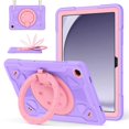 thumbnail image 2 of Case for Samsung Galaxy Tab A9,Anti drop silicone+PC Layer Protective Case 360 ° Rotating Bracelet Handle Stand ,Shoulder Strap, Heavy Duty Shockproof Tablet Case,Purple,For Galaxy Tab A9, 2 of 7