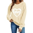thumbnail image 6 of Uaswgudfs Women's Valentine's Day Crewneck Sweatshirt - Loose Fit Long Sleeve Casual Pullover with Brushstroke Heart Print, Valentine Graphic Top for Women, 6 of 6