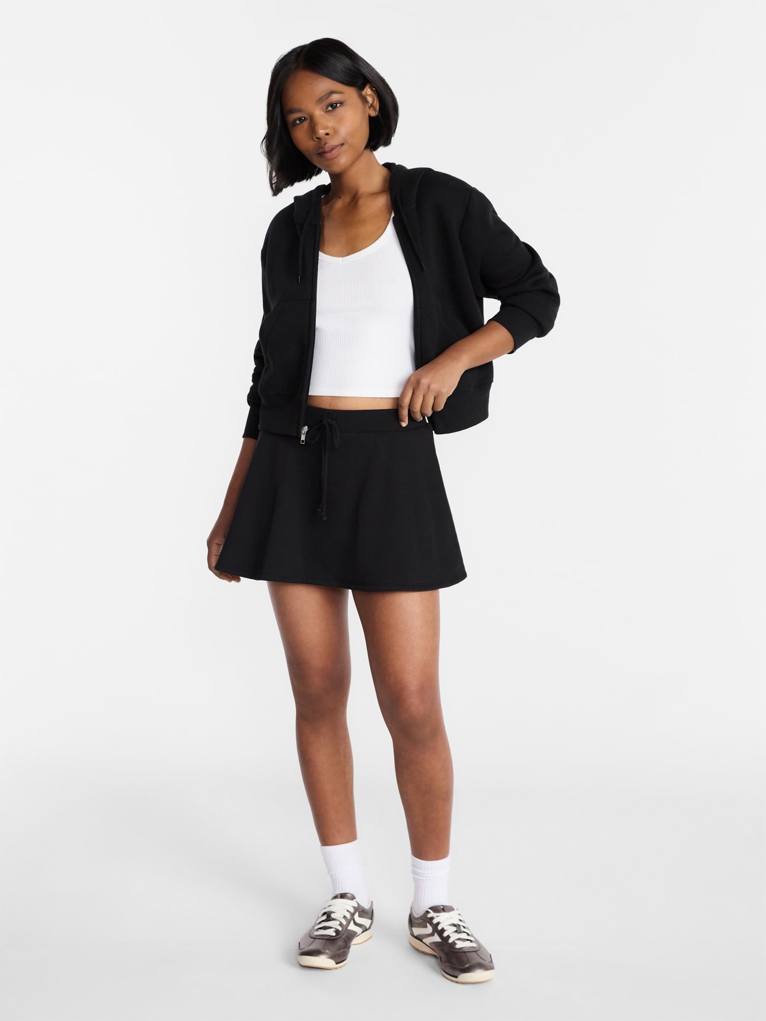 No Boundaries Fleece Skater Skort, Women's XXS-XXL