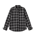 thumbnail image 6 of TGSLY Girls' Plaid Button Down Shirts Lightweight Soft Henley Long Sleeve Tops Relaxed Fit Casual Fall Regular Shoulder Blouses 6-8 Years, 6 of 7