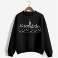 thumbnail image 2 of Gkeoshab Christmas Sweatshirts For Women Women's Solid Color Round Neck Long Sleeve Print Crewneck Sweatshirt - Urban Graphic Pullover Top for Casual Wear Black L, 2 of 3