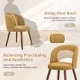 thumbnail image 3 of Dycanpo Upholstered Dining Chairs Set of 4, Wooden Dining Side Chairs with Curved Backrest & Individual Back Cushion, Meteor Chenille Fabric, Ginger Yellow, 3 of 6