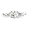 thumbnail image 4 of Solid 14k White Gold Solitaire Engagement Ring with CZ Cubic Zirconia Size 7, 4 of 8