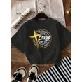 thumbnail image 2 of Camiseta para mujer, camiseta para mujer, camiseta básica, trajes simples de moda, camisetas de manga corta, camisetas de verano para deportesVintage-Inspired Cross Print T-Shirt for Women - Casual, 2 of 8