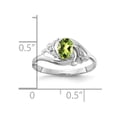 thumbnail image 2 of Solid 14k White Gold 6x4mm Oval Peridot Green August Gemstone Diamond Engagement Ring Size 8 (.014 cttw.), 2 of 5