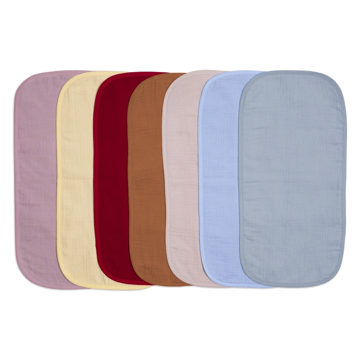 7-Pack Muslin Baby Burp Cloths, Soft And Absorbent, Unisex Newborn Bibs And Towels, Breathable Spit-Up Rags For Feeding, Nursing, And Drooling Baby Girl