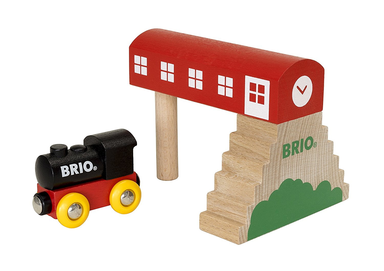 brio wooden train station
