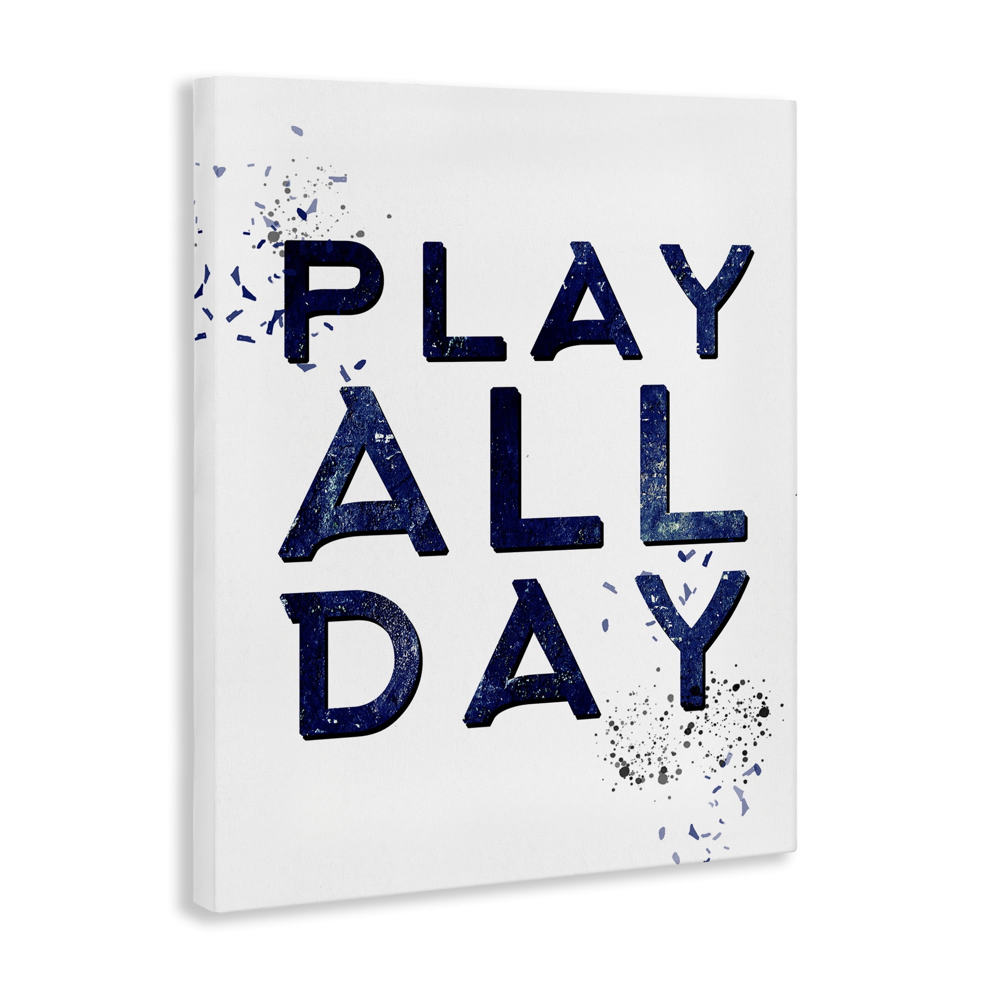 Stupell Industries Play All Day Gamer Entertainment Painting Wrapped Canvas Art Print Wall Art, 24 x 30