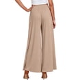 thumbnail image 4 of Yifymode Wide Leg Pants for Women High Wasited Baggy Palazzo Pants Casual Pull On Bell Bottom Smocked Elastic Waist Pants,Beige S, 4 of 6