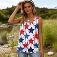 thumbnail image 5 of Patriotic 250th Anniversary Tank Top for Women - Star Spangled Square Neck Tee - 1776-2026 Independence Day Graphic Top - Red White Blue Sleeveless Casual Blouse Blue L, 5 of 6