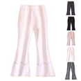 thumbnail image 7 of Coerni Girls' Thermal Leggings Bell Bottoms Ruffle Pants Insulation Flare Slim Fit Trousers High Waist Open Bottom Warm Tights, 7 of 7