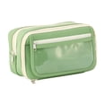 thumbnail image 1 of Estuche para lápices, bolsa para guardar artículos de tocador, organizador de papelería de oficina, bolsa para cosméticos Verde, 1 of 9