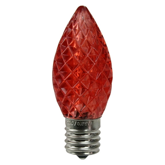 Pack of 25 Faceted LED Red C9 Christmas Replacement Bulbs