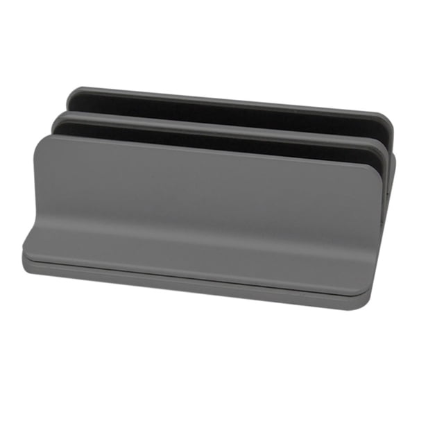 Aleación de aluminio Ordenador portátil Ordenador portátil Soporte ajustable de escritorio Ranuras dobles verticales Soporte Rack Eigraketly DZ6742-03