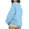 thumbnail image 4 of BLVB Crewneck Sweatshirts for Women No Hood Fall Casual Long Sleeve Pullover Tops Loose Sweatshirt Winter Outfits, 4 of 5