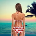 thumbnail image 4 of Dreamtimes Womens 2 Pcs Geometric Style Heart Pattern High Waist Halter Swimsuit Bikini Set, Small, 4 of 6