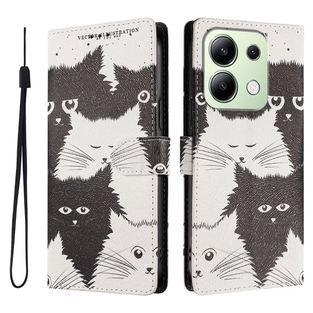 FOXDOCK Funda Tipo Cartera para Xiaomi Redmi Note 13 4G con Soporte y Correa – Diseño de Patrones Lindos