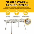 thumbnail image 4 of Green Grey Botanical Table Cloths for 8 Foot Rectangle Tables, Rustic Country Spring Floral Summer Leaf Patio Waterproof Elastic Fitted Tablecloths, Washable Rectangular Table Cover for Camping, 4 of 8