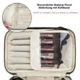 thumbnail image 4 of Neceser de viaje para mujer, neceser de maquillaje grande, organizador de maquillaje con compartimento para brochas, neceser de aseo de piel sintética, neceser de maquillaje portátil., 4 of 6