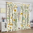 thumbnail image 4 of Wild Mushroom Curtains, Vintage Botanical Rustic Retro Wildflower Herbs Plants Green Mushroom Blackout Window Treatments for Living Room Kitchen Bedroom 84x84in, 4 of 6