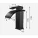 thumbnail image 4 of Mezclador de lavabo Grifo de cascada negro con caño alto Mezclador de lavabo alto de un solo orificio (alto), 4 of 5