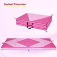thumbnail image 2 of Spaco 4-Panel PU Leather Folding Exercise Gym Mat with Hook and Loop Fasteners-Pink, Folding Thick Exercise with Carrying Handles for MMA, Gymnastics, Stretching, Core Workouts, 2 of 7