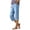 Light Blue, variant on CBASIHI Womens Denim Capris with Pockets- Straight Leg Stretch Casual Trendy High Waist Summer Jean Pants Blue Size S-2XL