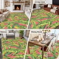thumbnail image 5 of 5'x8' Area Rugs, Green Tropical Leaves Indoor Outdoor Area Rug for Living Room Bedroom, Summer Palm Botanical Pink Washable Bathroom Rugs Kitchen Floor Carpet Mats Home Decor Aesthetic, 5 of 8